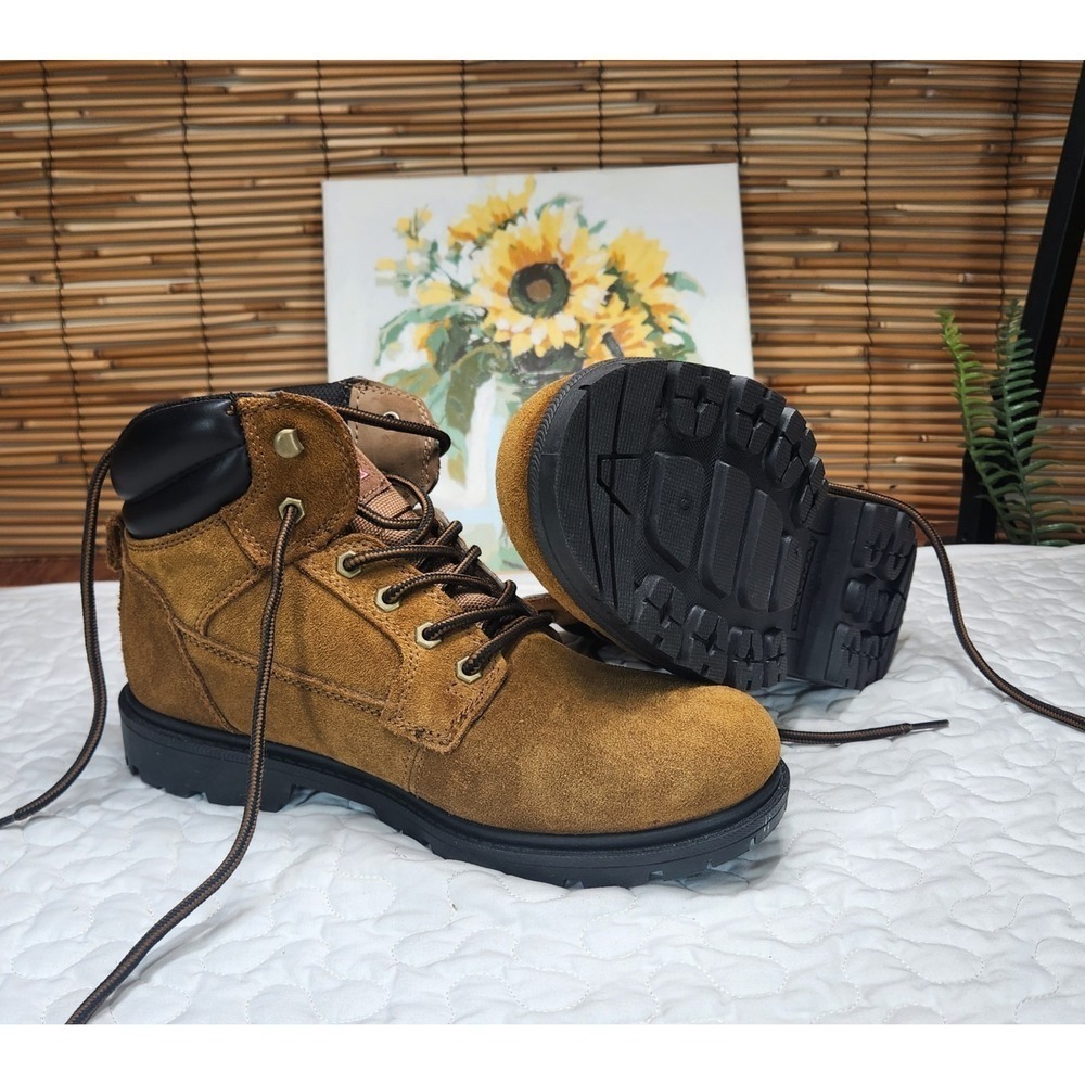 9 1/2 Mens WATERPROOF OIL RESISTANT Brahma WORK BOOTS Brown Leather Comfort NEW